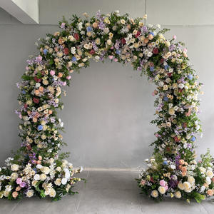 D-UFA051 Hot sales white flower <b>arch</b> artificial greeney flower <b>arch</b> backdrop flower <b>arch</b> with hanging silk for <b>wedding</b> decor - Product Image 3