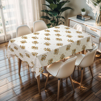 Nappe de pique-nique imperméable RNPT Pastoral Yellow Floral pour le camping en extérieur, nappe carrée en PVC facile d'entretien, torchon anti-taches