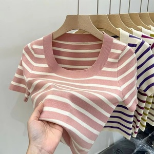 Высококачественная дизайнерская трикотажная Женская одежда премиум качества Футболка Модные топы для женщин - Product Image 1