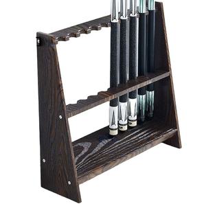Vintage Brown Boden Lager regal Display Stand Custom ized Holz Snooker Stick Halter Wand montage Massivholz Mallet <span class=keywords><strong>Pool</strong></span> Rack - Product Image 1