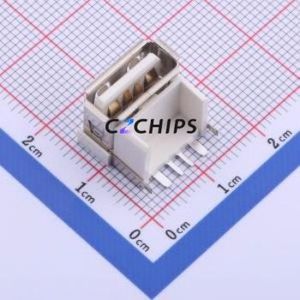 909-251A1013D101A0 USB Connector Bent Lead Through Hole Connector Type-A USB 2.0 Female Right Angle Insert - Product Image 1