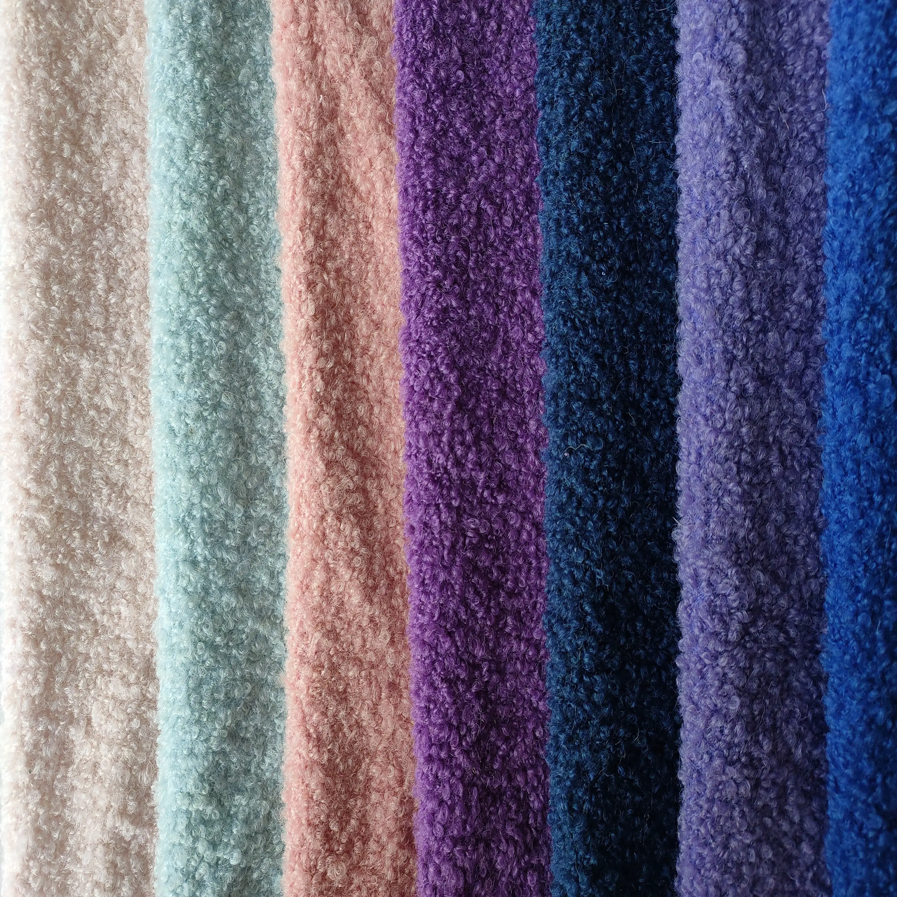 Alta qualità In Stock tessuto a maglia In poliestere Mohair di lana personalizzabile per cappotto di Cashmere di lusso da donna