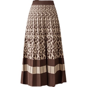<span class=keywords><strong>Longue</strong></span> <span class=keywords><strong>jupe</strong></span>-pull évasée tricotée pour femmes, nouveauté, automne, <span class=keywords><strong>hiver</strong></span>, élastique, taille haute, plissée, maxi, coupe trapèze, pull-over - Product Image 1
