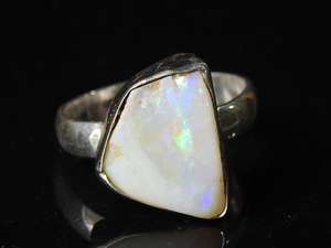 Australian <b>Opal</b> Natural Polished Prong Setting <b>Silver</b> Gemstone Classic Engagement Party Anniversary Wedding Gift Third Party - Product Image 5