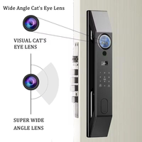 Serrure de porte intelligente à reconnaissance faciale 3D Tuya WiFi avec verrouillage automatique par veine palmaire et sonnette vidéo HD pour la maison