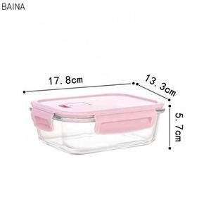 Boîte de conservation alimentaire en verre borosilicate de haute qualité pour micro-ondes, idéale pour le bureau, les étudiants et l'école – Vente en gros - Product Image 5