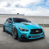 Nouveau capot en fibre de carbone pour Infiniti Q50 Q50L Q50S 2014-2023, style V avec aérations, look agressif, installation par vis.