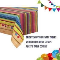 Nouvel ensemble de vaisselle jetable à thème Cinco de Mayo, vaisselle en papier Serape Fiesta, assiette de fête rétro à rayures, serviette, nappe