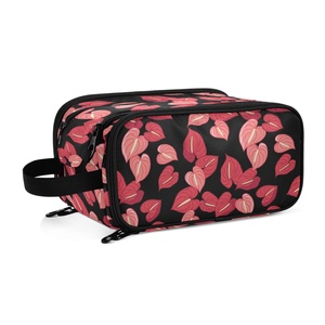 Hawaii Anthurium Design Custom Travel Cosmetic Bags Portable Makeup Bag <b>Toiletry</b> Pouch Beauty <b>Storage</b> Makeup Bag for Women - Product Image 2