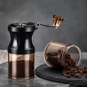 Molinillo de café <span class=keywords><strong>Manual</strong></span> transparente Diseño de cristal profesional Molinillo de café con núcleo de rebabas Molinillo de granos de café para <span class=keywords><strong>comprar</strong></span> - Product Image 1