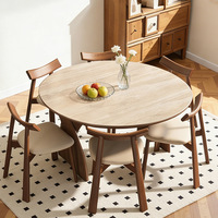 Ensemble table et chaises de salle à manger en bois massif de style vintage, table extensible et pliable, plateau réglable en travertin/ardoise pour la maison