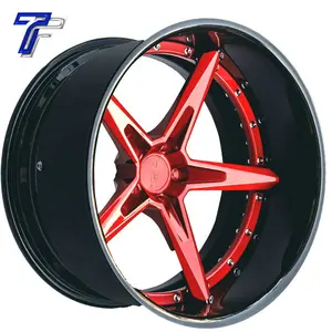 mill red Custom Light Weight 2 3 pieces Forged Aluminum Alloy Wheels For C mercedes porsche car