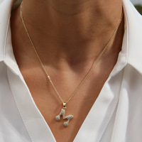 Collar inicial-Colgante de corazón de Zirconia cúbica con 26 letras Choice 18K Chapado en oro Nombre personalizado Regalo de joyería para mujer