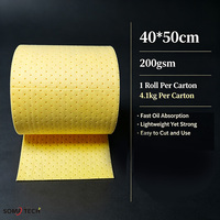 Tapis absorbant non tissé pour liquides et huiles, pour nettoyage industriel des déversements dangereux, rouleau de coton, feuilles perforées en polypropylène pour fuites