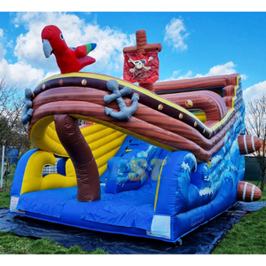 Tobogán seco comercial de nuevo diseño, Tobogán inflable en forma de barco pirata, tobogán inflable grande para patio trasero para niños y adultos - Product Image 1