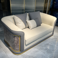 Italienisches Luxus Leder Chesterfield Sofa Set Hausmöbel Holzsofas Furnier Couch Moderne Stühle für Villa Wohnzimmer