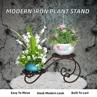Support à fleurs moderne multifonctionnel en fer forgé, léger, écologique et durable, sur pied, en métal