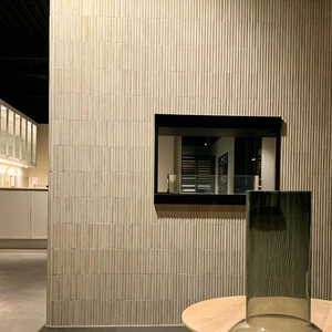 S024 Carreaux de mosaïque en marbre cannelé en pierre calcaire naturelle <span class=keywords><strong>travertin</strong></span>, écologiques, résistants à l'eau, épaisseur 10 mm pour salle de bain - Product Image 6