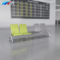 Chaise d'aéroport brevetée avec chargeur USB, siège en PU, accoudoirs en aluminium à structure en fer, banc d'attente public pour hôpital et gare ferroviaire