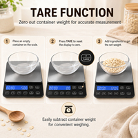 Báscula Digital de Cocina de Acero Inoxidable con Pantalla LCD, Báscula Electrónica para Alimentos, Venta al Por Mayor
