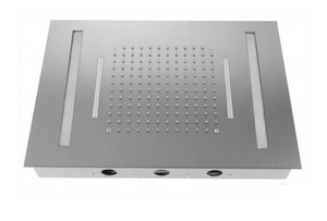 Set <span class=keywords><strong>Doccia</strong></span> <span class=keywords><strong>Termostatico</strong></span> a Pioggia Incassato Semplice con Finitura Spazzolata, Display Digitale Intelligente, Completo in Ottone - Product Image 5