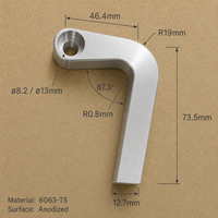Services OEM complets : Bras de freinage en aluminium usiné CNC sur mesure pour pièces de moteur, surface anodisée sans rayures, ISO 9001