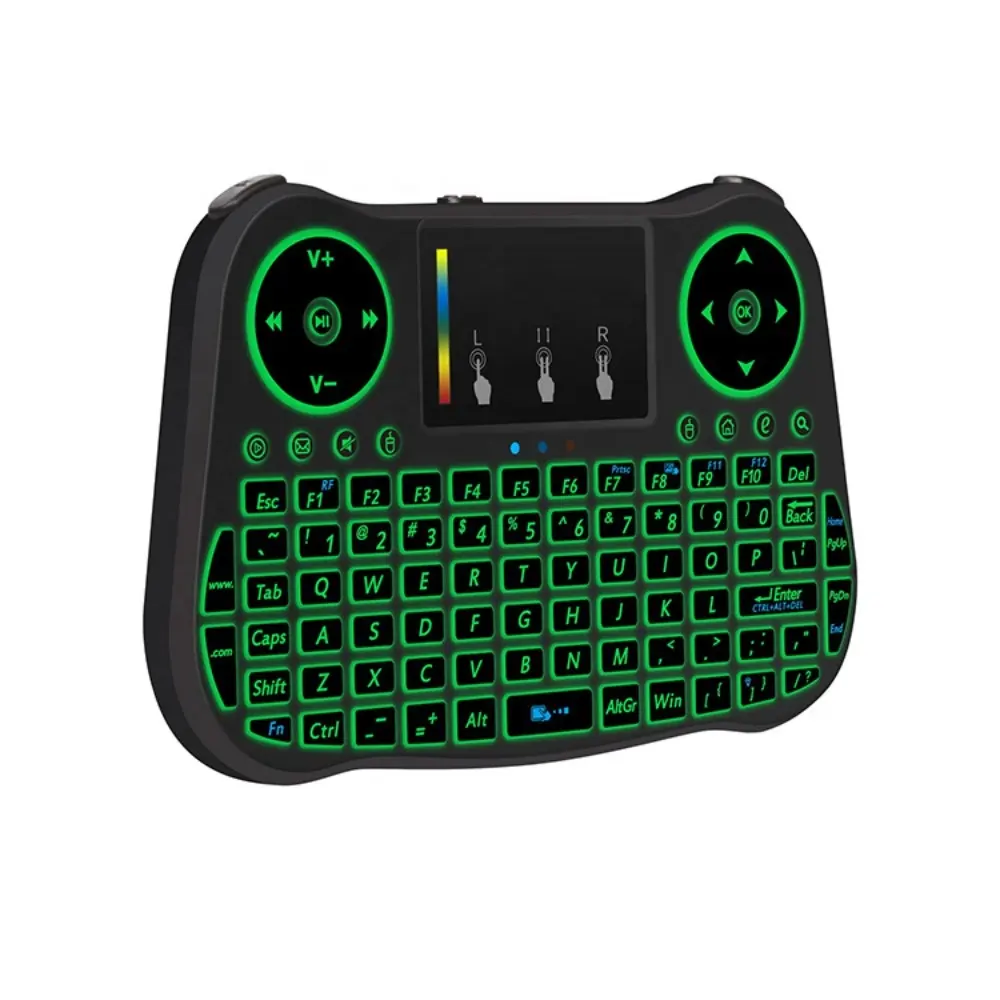 MT08 2.4G Air Mouse 6 Gyro Fly Air Mouse Rainbow Backlight Controle Remoto Mini Teclado para Android Smart TV Box