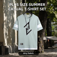 Ensemble de T-shirts d'été décontractés respirants en tricot pour hommes et adolescents, grandes tailles, en stock, vente en gros Fesho Wear