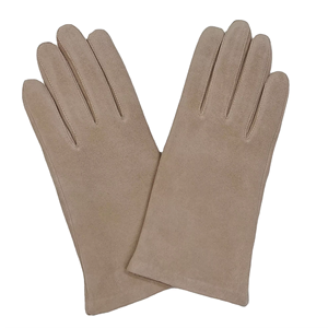 Temel stil yumuşak koyun süet bayan deri eldiven - Product Image 5
