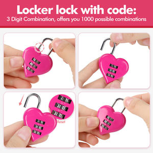 กล่องล็อคความรักสำหรับการเดินทางพร้อมกุญแจสายเคเบิลผสมสังกะสีโลหะผสมเพื่อความปลอดภัยในการเดินทาง - Product Image 4