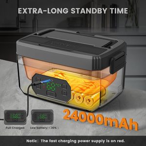 Rechargeable Stainless Steel <b>Lunch</b> <b>Box</b> Wireless Heating Water-free Large Capacity Portable Electric for Students Office Use - Product Image 2