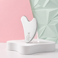 Outil de massage à rouleaux et Gua Sha en acier inoxydable SUS304 avec logo personnalisé pour le visage, les yeux, le cou et le corps - Usage commercial et domestique