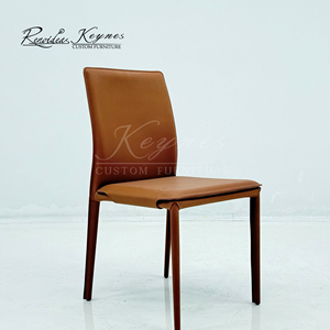 KeynesCustom Contemporary High End Saddle Leather Accent <b>Chair</b> For Minimalist Villa Living Room Seating - Product Image 4