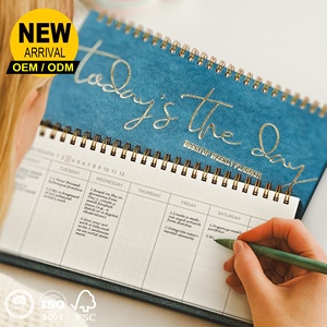 Agenda Semanal <span class=keywords><strong>de</strong></span> Productividad 2026, Personalizable con Logotipo, Encuadernación Espiral, Cuero Vegano PU, Sin Fecha, Bajo MOQ, OEM - Product Image 1