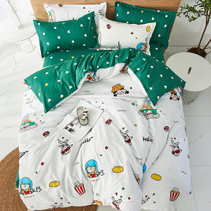 Geometrica e del fumetto di stampa 100% poliestere trapunta piumino da letto copertura lenzuolo e federa set di biancheria da letto - Product Image 2