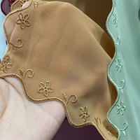 Vente en gros 2022 Écharpe brodée pour dernières filles Hijab Fashion Plain Heavy Chiffon Muslim Malaysia Women Sulam Scarves
