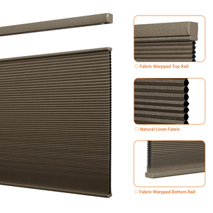 Rèm cửa sổ tổ ong 25mm, chất liệu vải lanh, kiểu cuốn lên xuống, 100% cản sáng, có thể điều chỉnh độ riêng tư cho nhà ở & văn phòng - Product Image 4