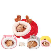 Lit pour hamster pliable et détachable, écologique, 1,5 kg, cachette en peluche pour petits animaux, cage ronde, jouet d'intérieur et d'extérieur