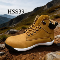 ZYF, Bottes de randonnée mi-montantes en cuir Crazy Horse marron, application polyvalente, semelle ultra anti-choc, chaussures de travail pour hommes HSS374
