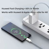 Type-c câble de charge pour ordinateur portable à double tête 100w tressé compatible avec les téléphones Apple 15 et 16 et le câble de données de téléphone portable Pd