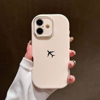 Coque de téléphone créative noire populaire en forme d'avion pour iPhone 16 Plus 15 Pro Max 14 13 12 11, étui arrière en TPU pour téléphone portable