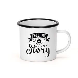 Tazas de Metal Esmaltadas al por Mayor, Populares en Europa, 350ml, Taza de Cappuccino Personalizada, Taza de Campamento con Serigrafía - Product Image 5