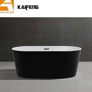 <span class=keywords><strong>Baignoire</strong></span> autoportante moderne en acrylique <span class=keywords><strong>noir</strong></span> blanc Ellipse Lucite <span class=keywords><strong>Tablier</strong></span> contemporain sans couture <span class=keywords><strong>Baignoire</strong></span> trempée Vente en gros directe d'usine - Product Image 2