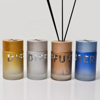 Ensemble cadeau diffuseur de parfum personnalisé luxueux et unique, flacon en verre, ensemble de parfum avec boîtes d'emballage et couvercle en bois, vente en gros