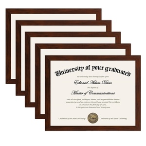 8.5 par 11 cadres de documents de diplôme d'image pour mur et table Lot de 5 cadres de certificat avec <span class=keywords><strong>verre</strong></span> haute définition - Product Image 6