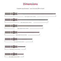 Tournevis cruciforme électrique magnétique PH2 80 longueurs Foret à tige ronde 6mm-Outil de précision
