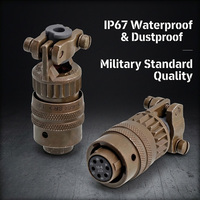 Adaptateur d'alimentation aérospatiale MS3116 avec connecteur militaire - Boîtier rond en aluminium femelle 1500V 7.5A, alliage de cuivre plaqué or, indice de protection IP67