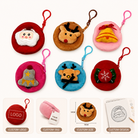 Porte-monnaie en peluche de Noël mignon en gros – 6 modèles, mini Père Noël, renne, pochette rembourrée, porte-clés, breloque de sac, cadeau de vacances