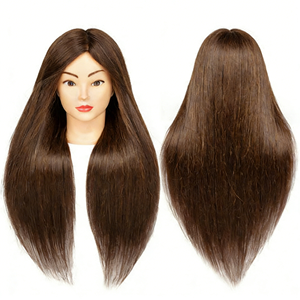 Cabeza de Maniquí con 80% de Cabello Real, en Oferta, para Peluquería Profesional, Cabeza de Muñeca para Entrenamiento de Cosmetología - Product Image 4