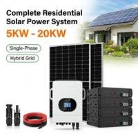 5KW 10KW 15KW 20KW Hybrid-Solarstromsystem Komplettset mit Lithium-Batterieboxen, Gestellen, Zellen und MPPT für Wohnhäuser CE